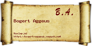 Bogert Aggeus névjegykártya